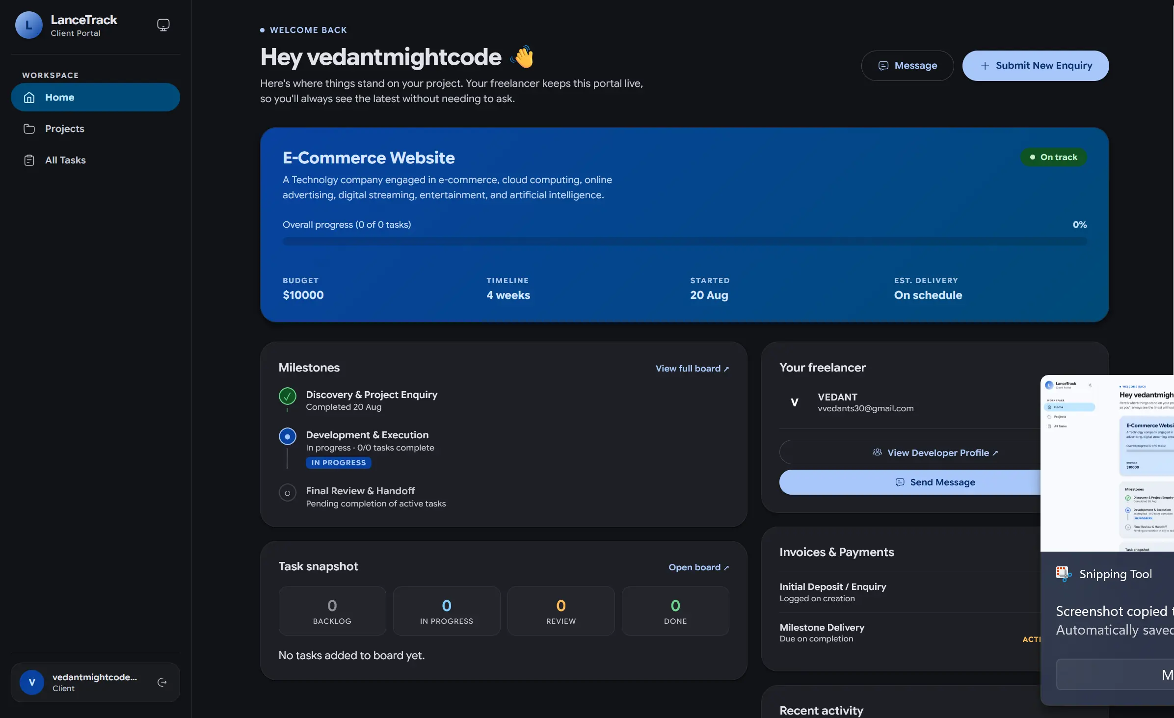 Screenshot 3 of LanceTracker